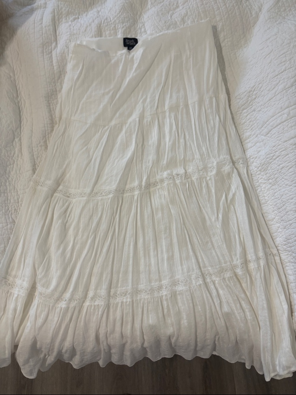 Casual White Tiered Maxi Skirt